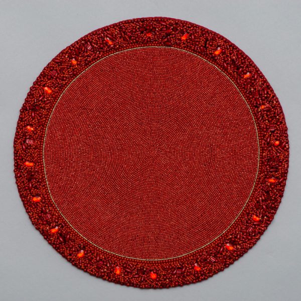 Round Bead Placemat with Cluster Border Nurit K Designs