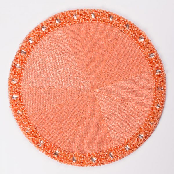 Round Bead Placemat with Cluster Border Nurit K Designs